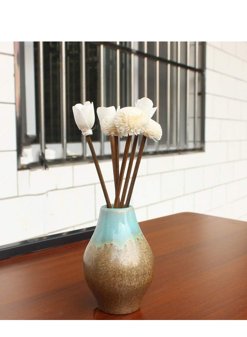 30 Pcs 8.5 Inch Brown Reed Diffuser Refill with Flower Replacement Reed Diffuser Refill Sticks for Bedroom Liveroom - Image 2