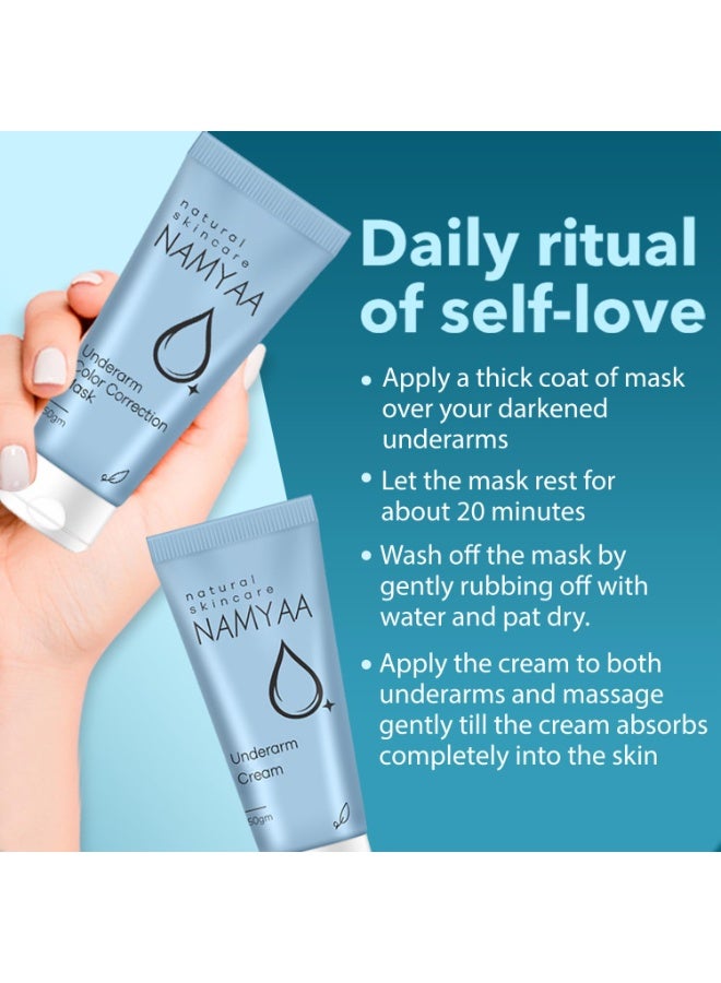 Namyaa Dark Underarm Kit -Underarm cream and color correction mask, 50 gram each, Pack of 2 - Image 3