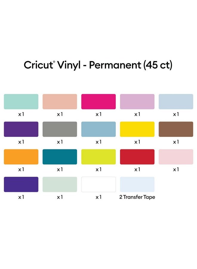 Cricut Vinyl Permanenteverything Sampler12X12 Vinyl Sheets And Transfer Tapescreate Longlasting Diy Projectsdurable Adhesive Vinyl For Cricut Machines(Pack Of 45 With 40+ Colors) - pzsku/ZA0F6031B57B4E97A28ADZ/45/_/1706523080/5d13850a-d357-4a99-b65a-cc0c07d297bc