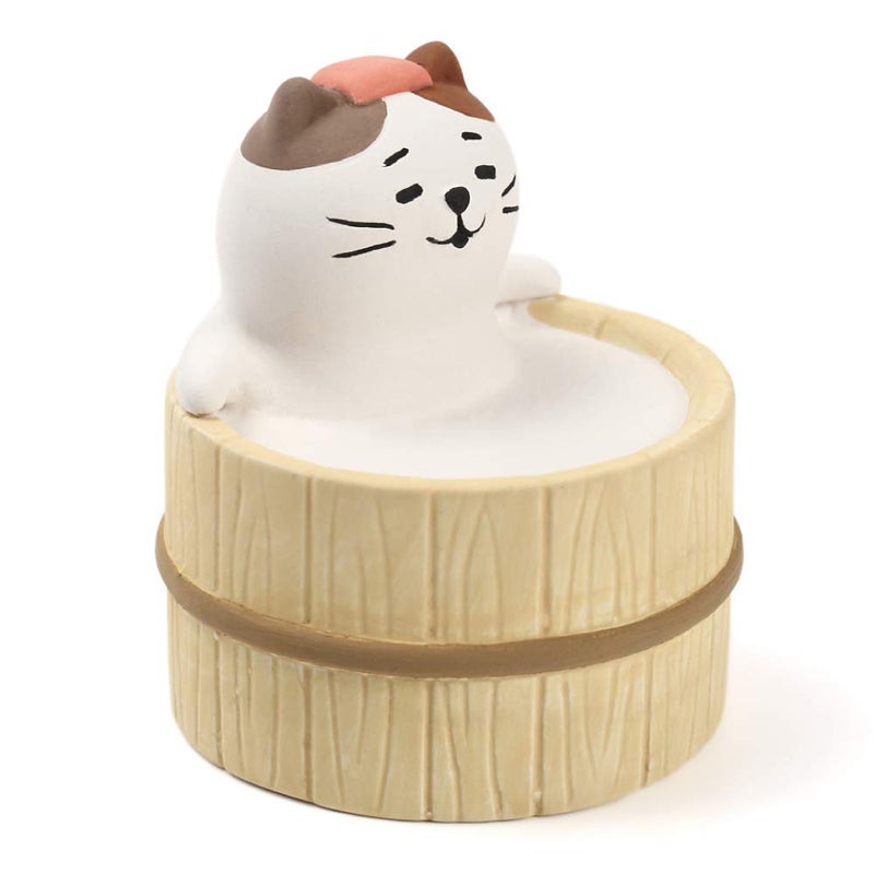 Terra Distribution Aroma Ceramic Stone Diffuser [Japan Import] Aromatherapy Essential Oil Diffuser, Non Electric, Passive, Unique, Cute, Animal, Design for Women, Men, and Gifts (Bathing Cat) - Image 1
