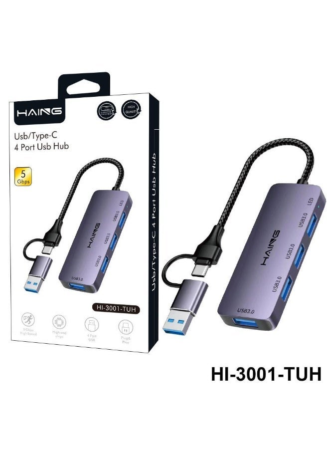 Haing HI-3001-TUH USB Type-C 4 Port Hub - Image 2
