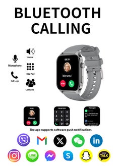 WAPIK Korean Brand X5S Smart Watch Business Smartwatch,Waterproof Fitness Watch, Bluetooth Calling,Smart watch for Men, Zinc Alloy Vacuum Plating, Heart Rate Monitoring,Smart watch for Women Silver  - Image 2