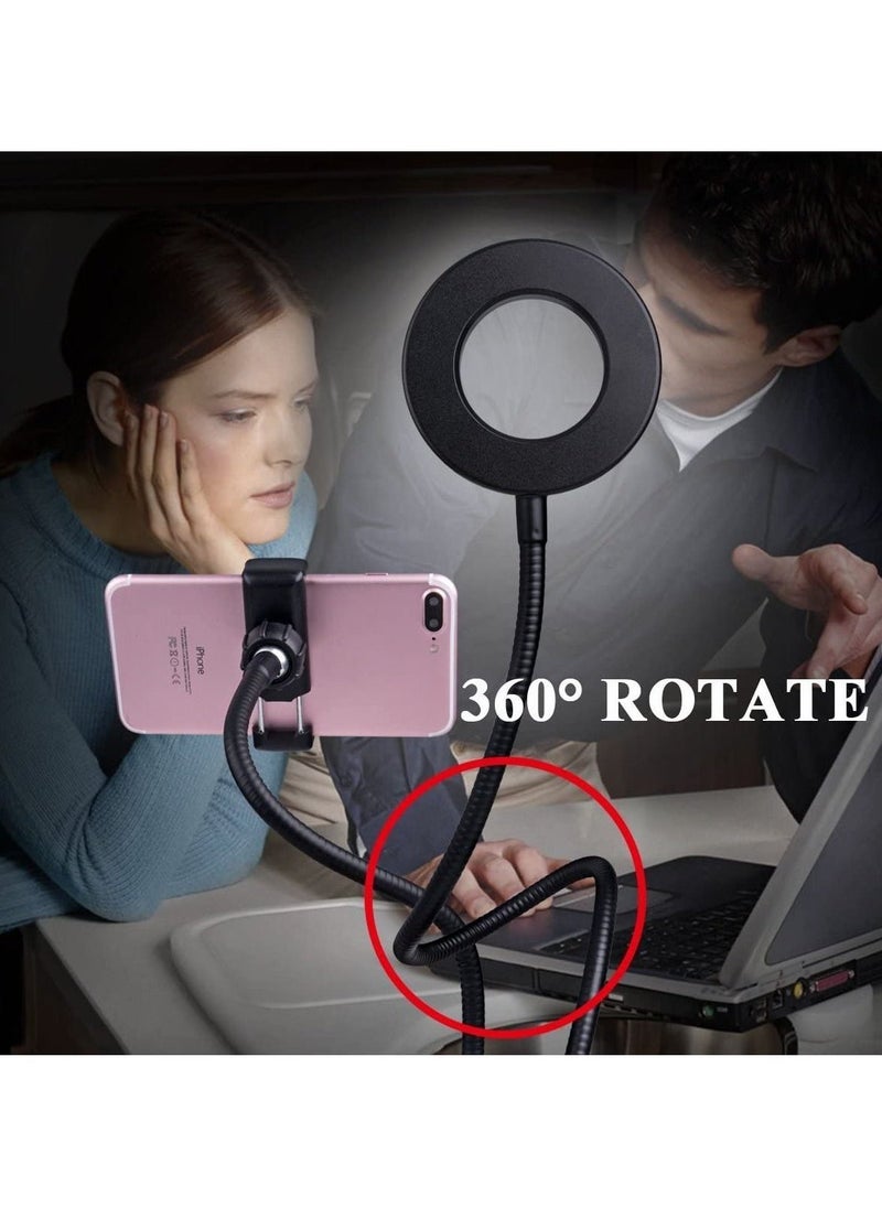 Webcam Light Stand for Live Stream, Selfie Ring Light with Webcam Mount - Image 4