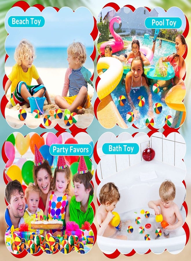 Jerify 48pcs Mini Beach Balls 2.5 Inch Rainbow Beach Stress Balls Small Pool Relief Toys for Summer Birthday Hawaiian Party Favors Water Pool Games(Classic Color) - Image 3