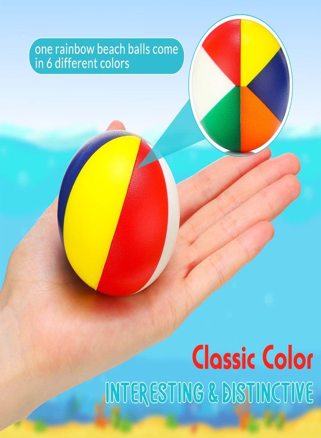 Jerify 48pcs Mini Beach Balls 2.5 Inch Rainbow Beach Stress Balls Small Pool Relief Toys for Summer Birthday Hawaiian Party Favors Water Pool Games(Classic Color) - Image 5