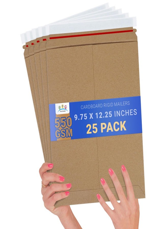 أيه بي سي باك آند سبلاي مغلفات بريدية صلبة من ABC PACK & SUPPLY، مقاس 9.75 × 12.25 بوصة، مغلفات من الورق المقوى البني، شريط تمزق ذاتي الإغلاق، ورق مقوى 550 جرام/متر مربع، تصميم يحافظ على شكله المسطح، عبوة من 25 مغلفًا - Image 1