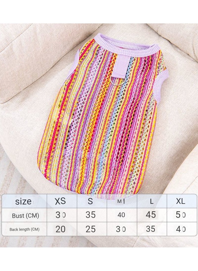 A.M Dog and cat clothes spring and summer new anti-shedding breathable hollow woven vest - Image 2