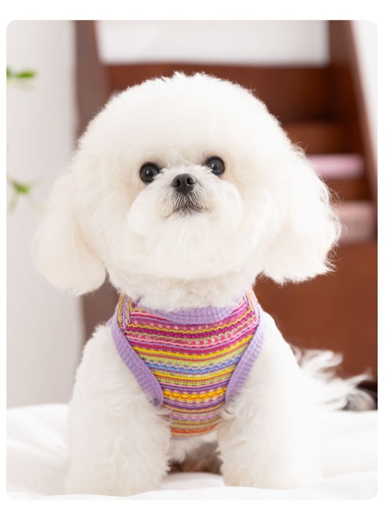 A.M Dog and cat clothes spring and summer new anti-shedding breathable hollow woven vest - Image 4