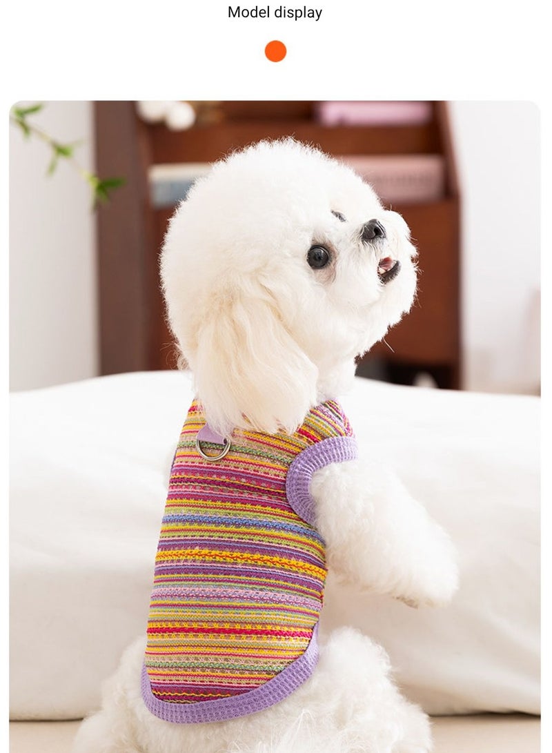 A.M Dog and cat clothes spring and summer new anti-shedding breathable hollow woven vest - Image 5