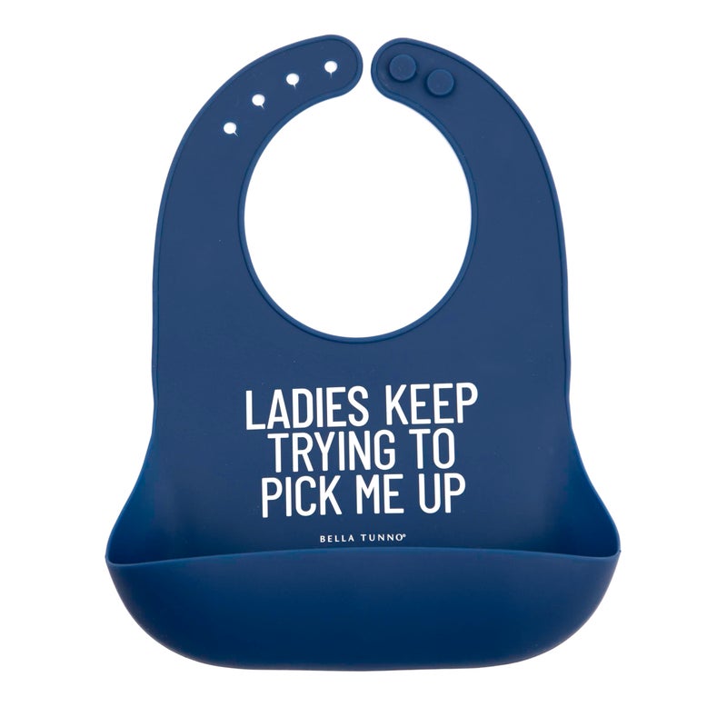Bella Tunno Baby Bib for Eating, Waterproof Silicone Bib with Large Food Catcher, Adjustable Fit for Babies 4-12 months & Toddlers 1-3 Years, Boys & Girls, Pick Me Up - Image 1