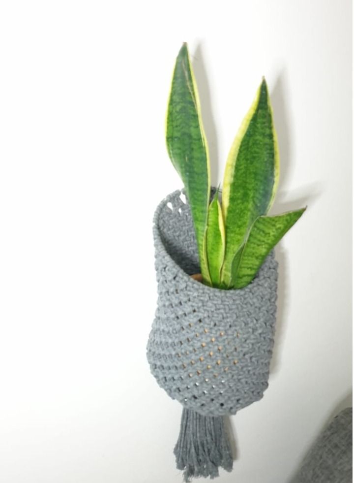 Handmade macrame boho remote/plant holder