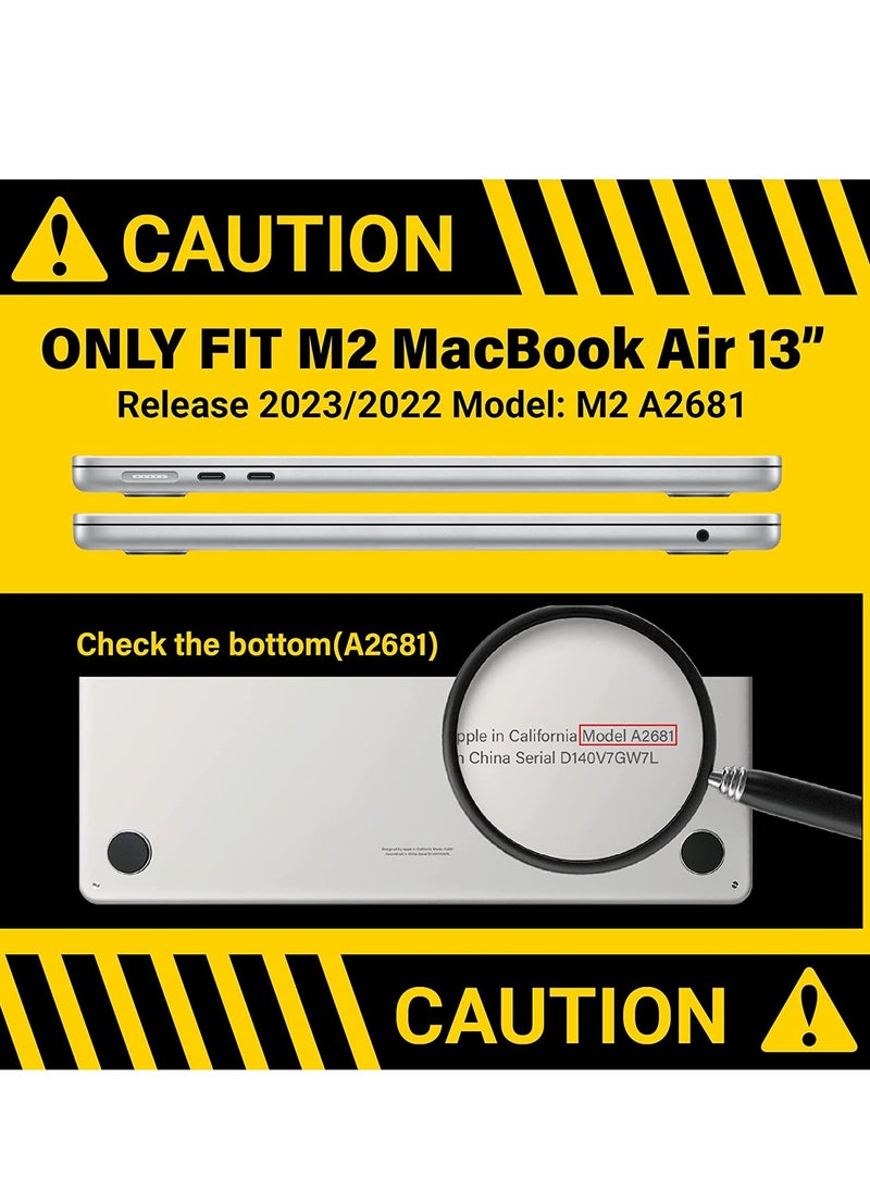 Generic 3 in 1 Case Cover Compatible with MacBook Air 13.6 inch 2022 Release A2681 M2 Chip/ 2024 Release A3113 M3 Chip/2025 Release A3240 M4 Chip ,Plastic Hard Transparent Laptop Shell with Keyboard Cover & Screen Protector, Black  - Image 3