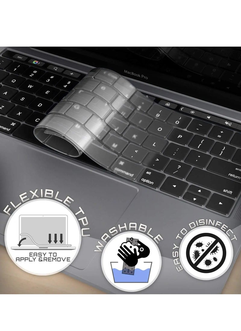 3 in 1 Case Cover Compatible with MacBook Air 13.6 inch 2022 Release A2681 M2 Chip/ 2024 Release A3113 M3 Chip/2025 Release A3240 M4 Chip ,Plastic Hard Transparent Laptop Shell with Keyboard Cover & Screen Protector, Black