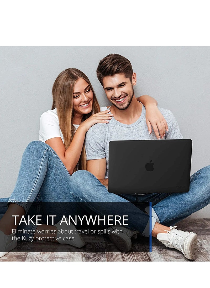 3 in 1 Case Cover Compatible with MacBook Air 13.6 inch 2022 Release A2681 M2 Chip/ 2024 Release A3113 M3 Chip/2025 Release A3240 M4 Chip ,Plastic Hard Transparent Laptop Shell with Keyboard Cover & Screen Protector, Black