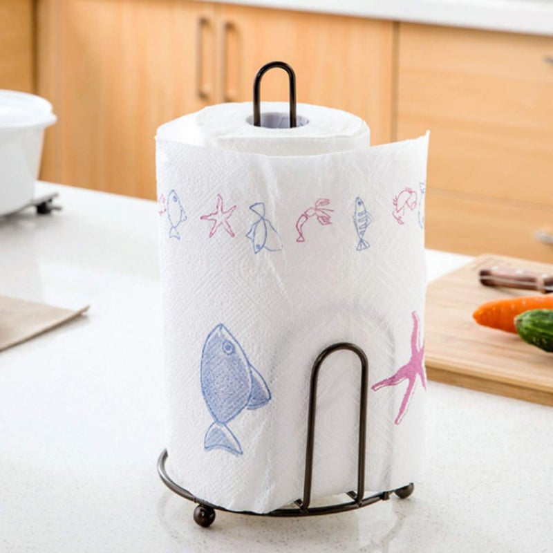 APEROL DESIGN APEROL DESIGN Kitchen Paper Towel Holder OneHanded Tear Paper Towel Container Bathroom Toilet Tissue Paper Roll Storage Holder Stand Tissue Paper Holder Black - Image 5