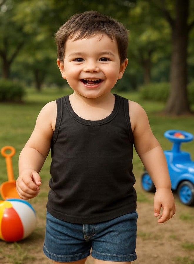 Cortica® Colorful Printed Vest Baniyan Cotton Inner wear for Baby Boys,Baby Girls,Boy's,Girl's,kids & Infant Sleeveless Undershirts baniyaan Sando ganji Tank-Tops soft Comfortable Multicolor Pack of 2 - Image 3