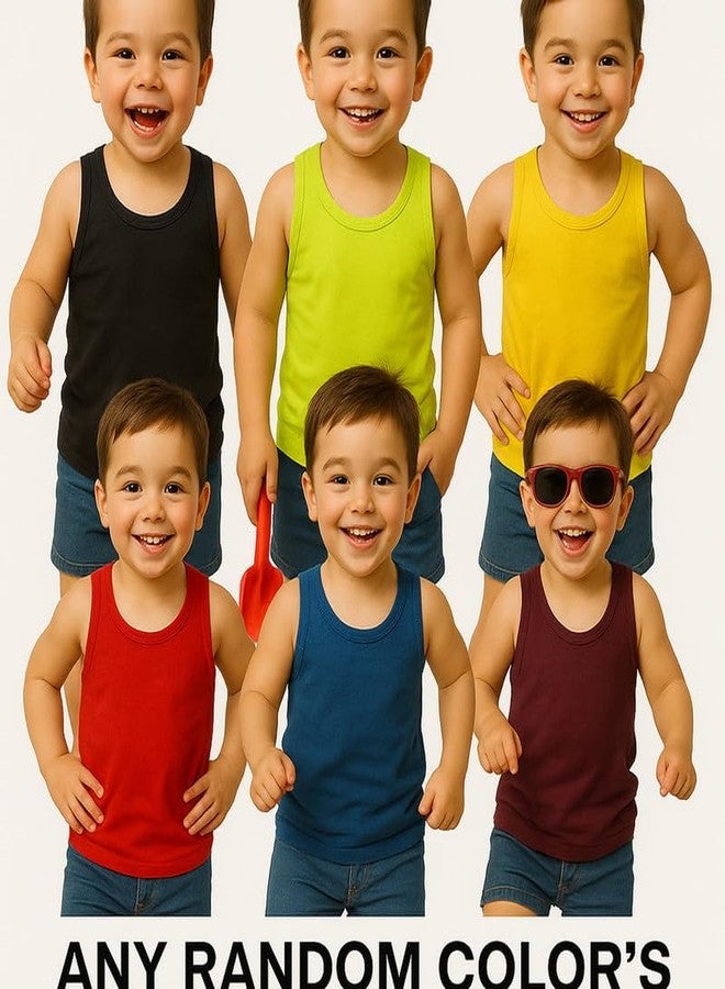 Cortica® Colorful Printed Vest Baniyan Cotton Inner wear for Baby Boys,Baby Girls,Boy's,Girl's,kids & Infant Sleeveless Undershirts baniyaan Sando ganji Tank-Tops soft Comfortable Multicolor Pack of 2 - Image 2