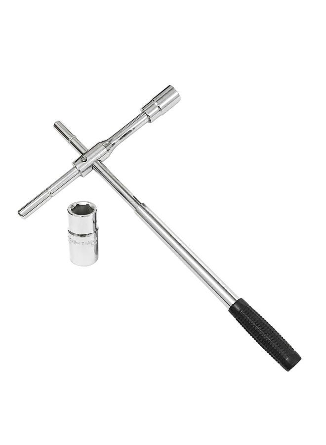 LECWOF 23" Universal Extended Lug Wrench 4 Way Heavy Duty Tire Steel Nut Set with Bag Standard Sockets 17mm 19mm 21mm 23mm for Cross Wheel Wrench (Chrome Vanadium Steel) - Image 2