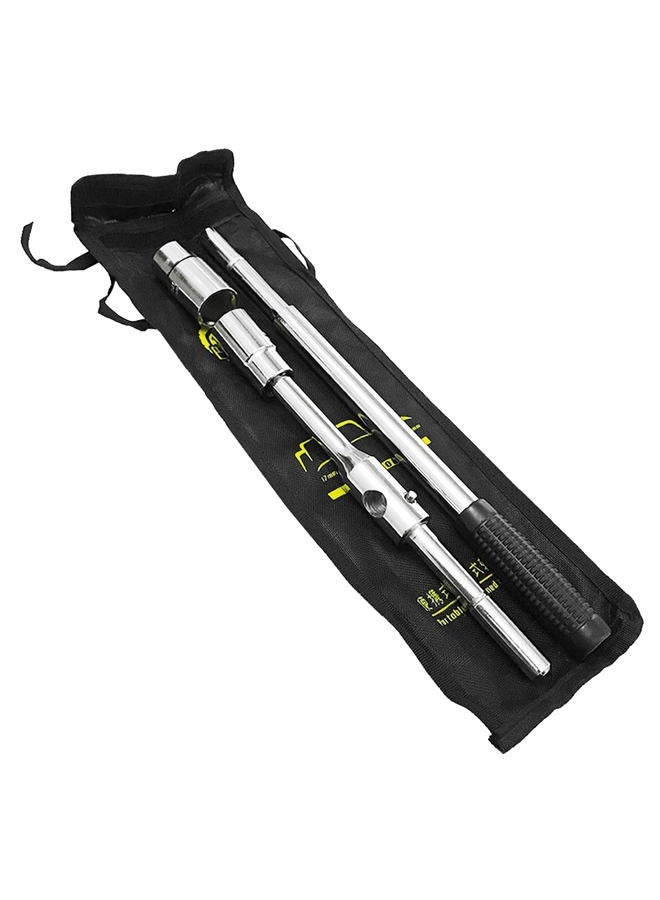 LECWOF 23" Universal Extended Lug Wrench 4 Way Heavy Duty Tire Steel Nut Set with Bag Standard Sockets 17mm 19mm 21mm 23mm for Cross Wheel Wrench (Chrome Vanadium Steel) - Image 5