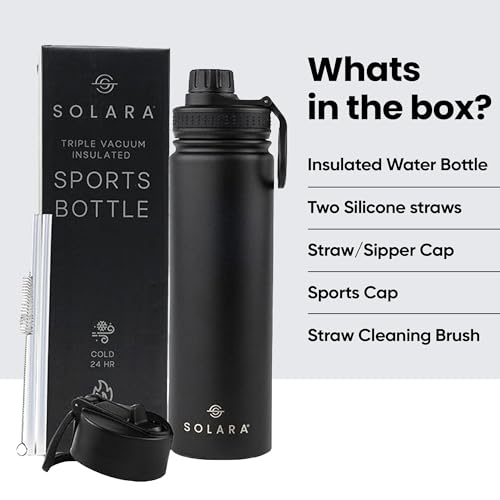 SOLARA Insulated Water Bottle 650ml, Hot Water Bottle, Thermosteel Water Bottles for Travel, Home, Office, School, Gym, Adults, Water Bottle Hot and Cold, Sipper Bottle, Black Knight - Image 5