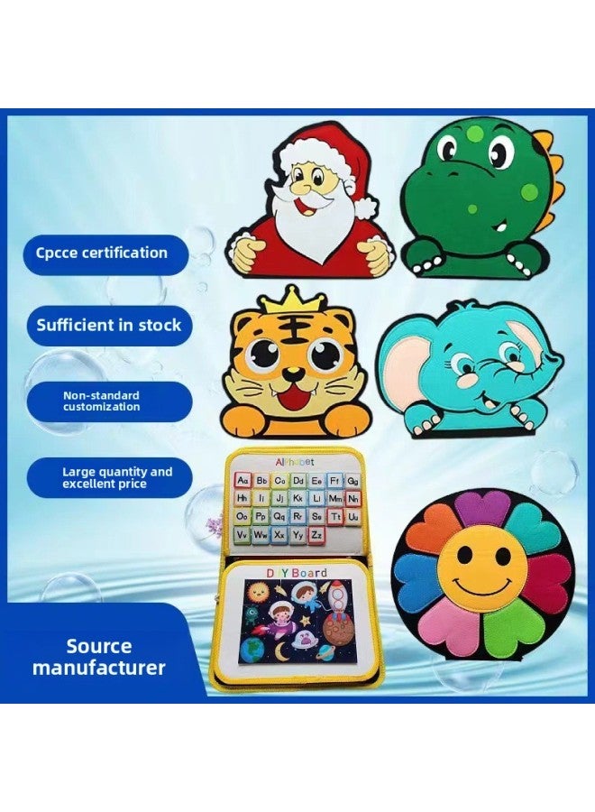 Felt Learning Board Montessori Busy Board Children Learning Dressing Board Felt Early Education Educational Toys Early Education Board DIY-Color:[Fixed-System] Contact Small 2  - Image 4