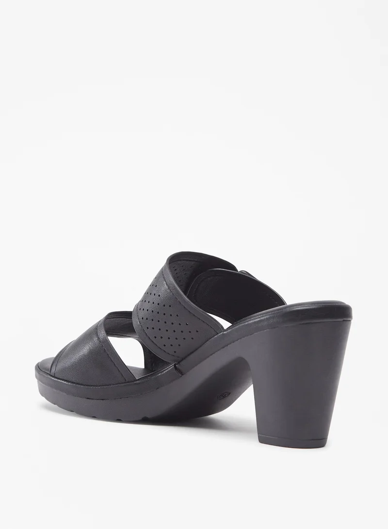 فلورا بيلا من شو إكسبرس Women Buckle Detail Slip-On Sandals with Block Heels