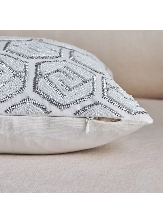 Home Box Glitz Beaded Filled Cushion 40 x 40 cm
