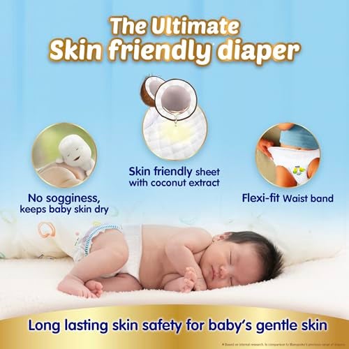 MamyPoko Pants Extra Absorb Baby Diapers, New Born/X-Small | 0-5 kg | 99 Count |Deep Sleep Diapers| Soft Gentle fit |Deep Absorbent Crisscross | Skin Friendly with Coconut Oil | - Image 5