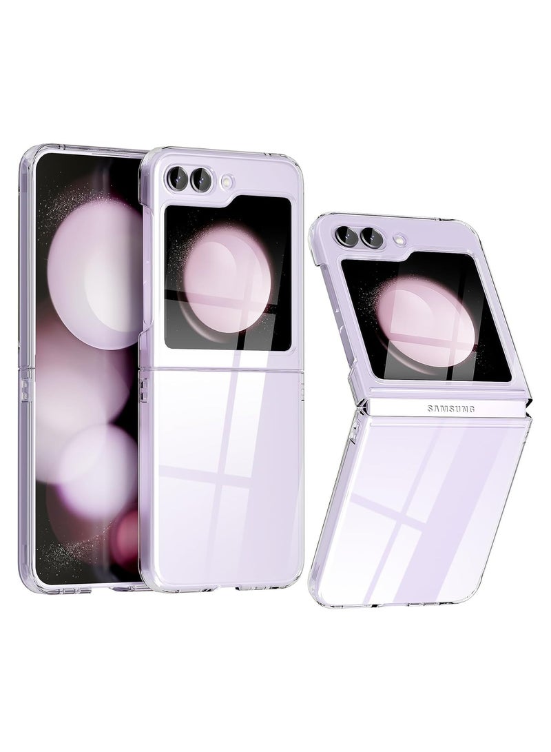 غطاء حماية Z flip6 نحيف وشفاف ومقاوم للصدمات وغطاء شفاف كريستالي مع حماية للكاميرا لهاتف Samsung Galaxy Z Flip 6 5G شفاف - Image 1