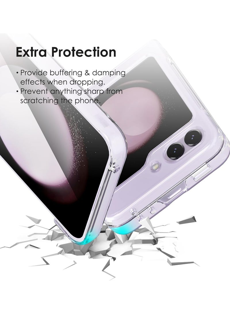 غطاء حماية Z flip6 نحيف وشفاف ومقاوم للصدمات وغطاء شفاف كريستالي مع حماية للكاميرا لهاتف Samsung Galaxy Z Flip 6 5G شفاف - Image 4