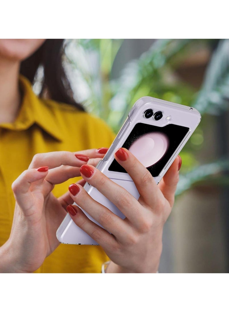 غطاء حماية Z flip6 نحيف وشفاف ومقاوم للصدمات وغطاء شفاف كريستالي مع حماية للكاميرا لهاتف Samsung Galaxy Z Flip 6 5G شفاف - Image 3