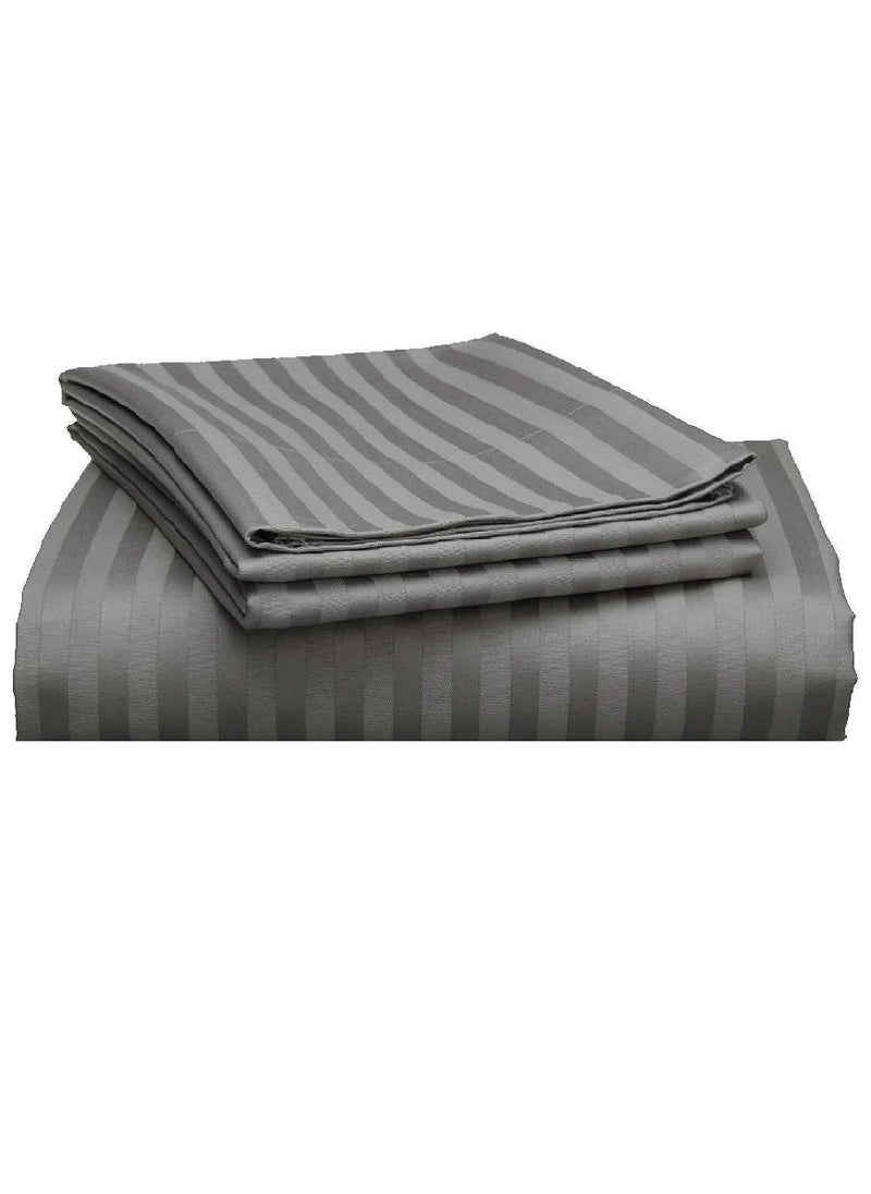 Blueberry Cotton Twin Striped Fitted Elastic Pack of 3 Bedsheet 120x200+15cm  - Image 1