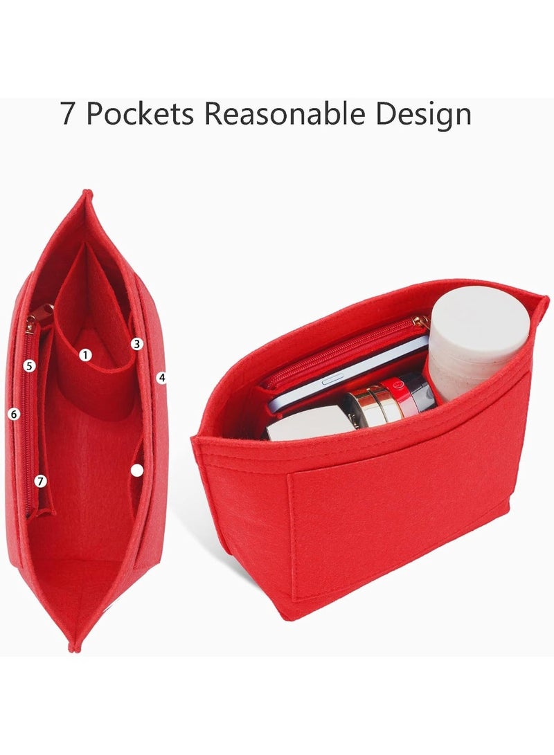 Felt Organizer Compatible with longchamp le pliage Handbag Insert (Medium, Red) - Image 5