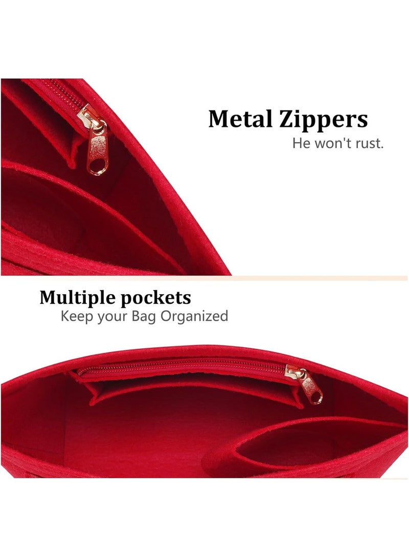 Felt Organizer Compatible with longchamp le pliage Handbag Insert (Medium, Red) - Image 4