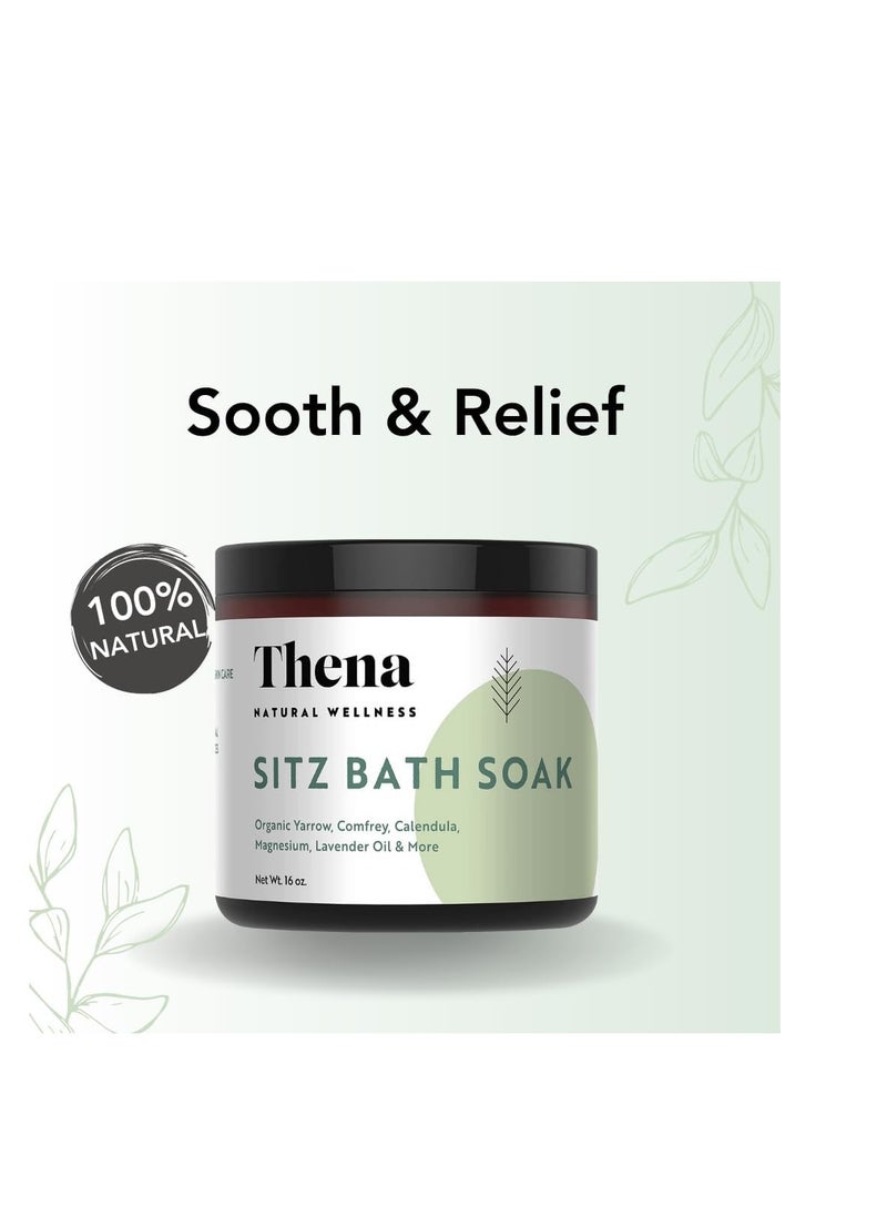 THENA Natural Wellness - Best Organic Sitz Bath Soak for Postpartum Recovery Care New Mom Essentials & Natural Hemorrhoid Treatment, 100% Natural & Gentle with Pure Epsom & Dead Sea Salts Witch Hazel Lavender Essential Oil - Image 1
