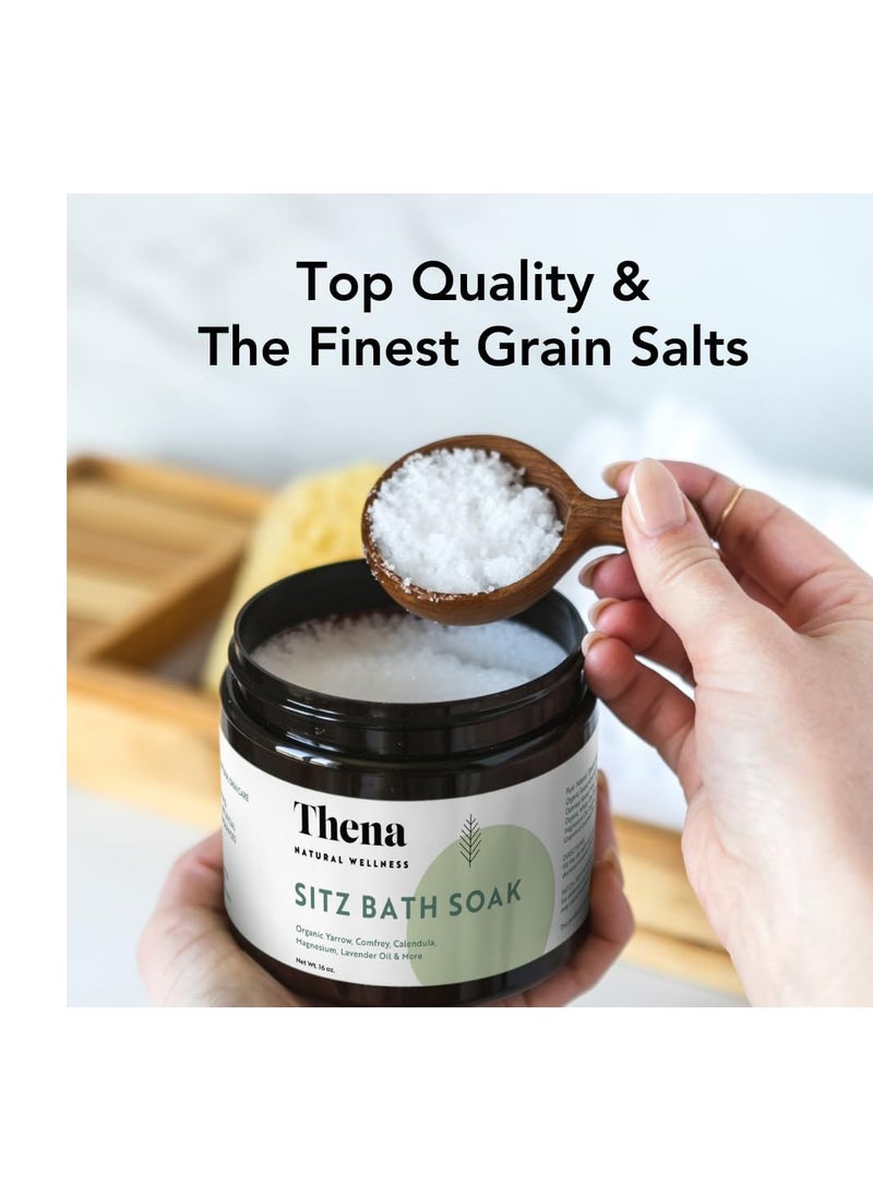 THENA Natural Wellness - Best Organic Sitz Bath Soak for Postpartum Recovery Care New Mom Essentials & Natural Hemorrhoid Treatment, 100% Natural & Gentle with Pure Epsom & Dead Sea Salts Witch Hazel Lavender Essential Oil - Image 1