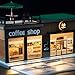 Cotymko 164 Diorama Garage Model car Garage and Display case Coffee House Diorama Display Parking lot with LED Lights and 5 Outdoor Parking Spaces for Toy car Collectors - Image 4