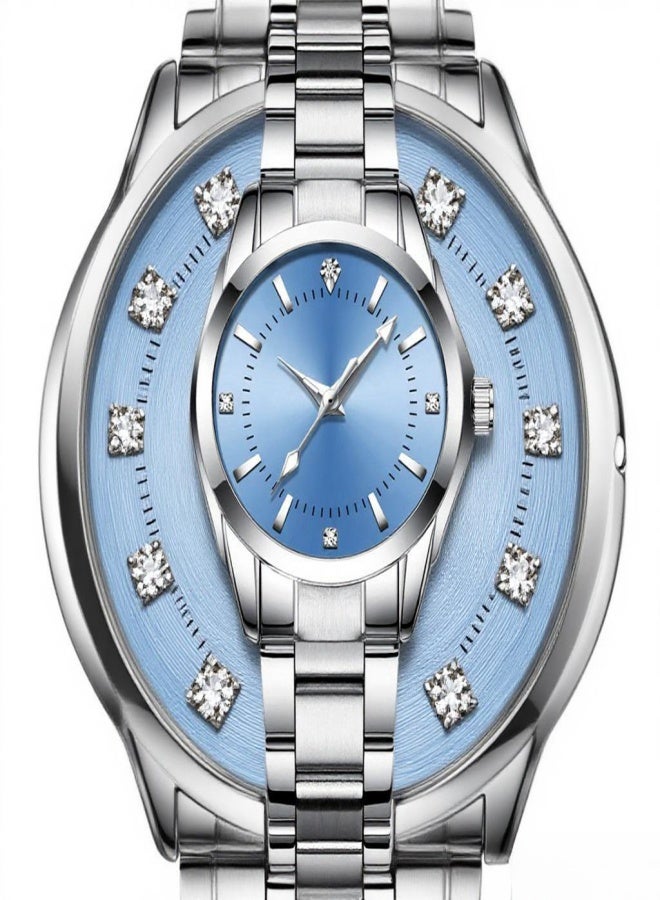 شينيكسي ساعة يد نسائية كلاسيكية كوارتز، ساعة يد أنيقة بسوار من الفولاذ الصلب، عقارب مضيئة، مقاومة للماء حتى عمق 3 أمتار، مناسبة للاستخدام اليومي والعمل. - Image 1