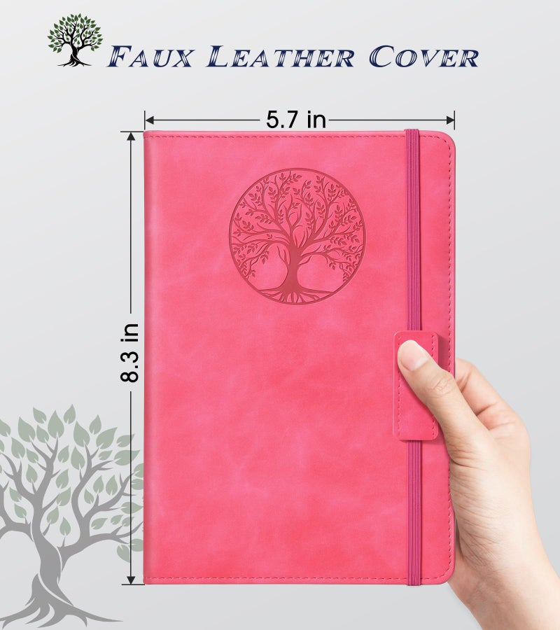 Biuwory Lined Journal Notebook for Women Men,256 Pages A5 Hardcover Leather Journals for Writing,Travel,Business,Work & School,College Ruled Notebooks for Note Taking,Diary Notepad 5.7"Ã—8.3"(pink) - Image 2