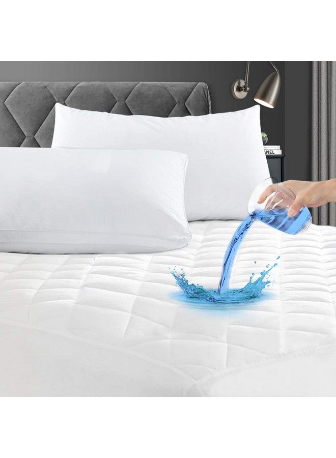GRT GRT Cali King Waterproof Mattress Pad, 100% Waterproof Quilted Fitted Mattress Protector, Noiseless Hollow Cotton Mattress Cover, Fitted 8"-26" Deep, Dust Proof  - Image 1