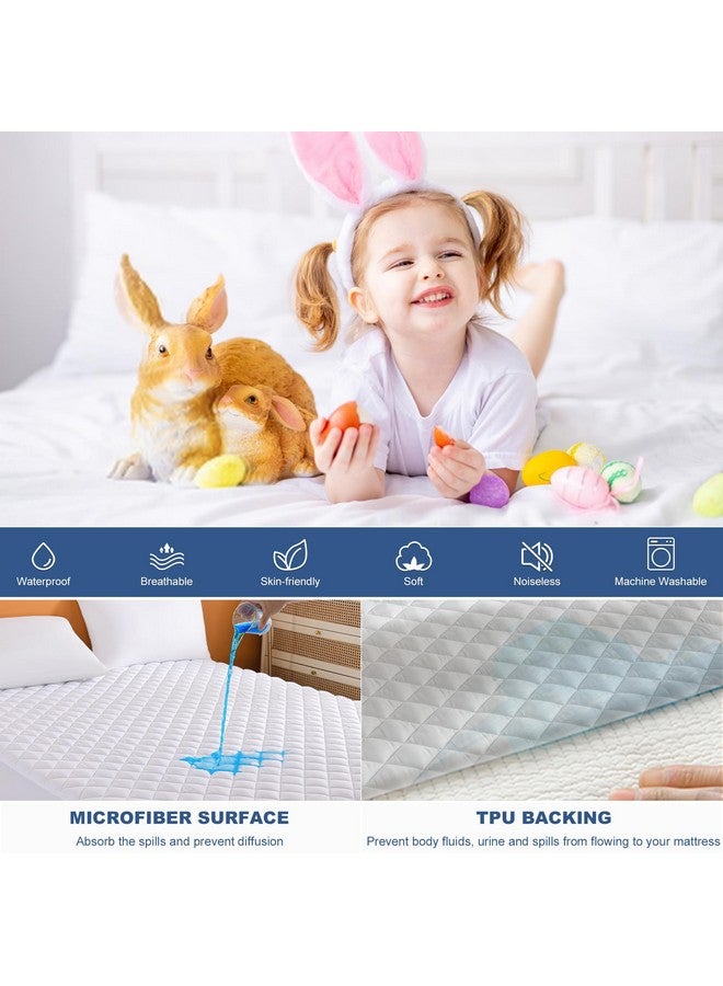 GRT GRT Cali King Waterproof Mattress Pad, 100% Waterproof Quilted Fitted Mattress Protector, Noiseless Hollow Cotton Mattress Cover, Fitted 8"-26" Deep, Dust Proof  - Image 3