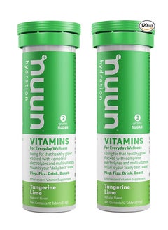 Nuun Tangerine Lime Daily Hydration Supplement (2 Tubes of 12 Tablets) 