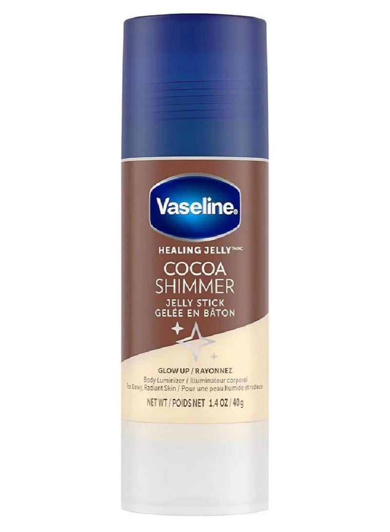 Vaseline Healing Jelly Cocoa Shimmer Jelly Stick – Moisturizing Body Glow, 40g - Image 1