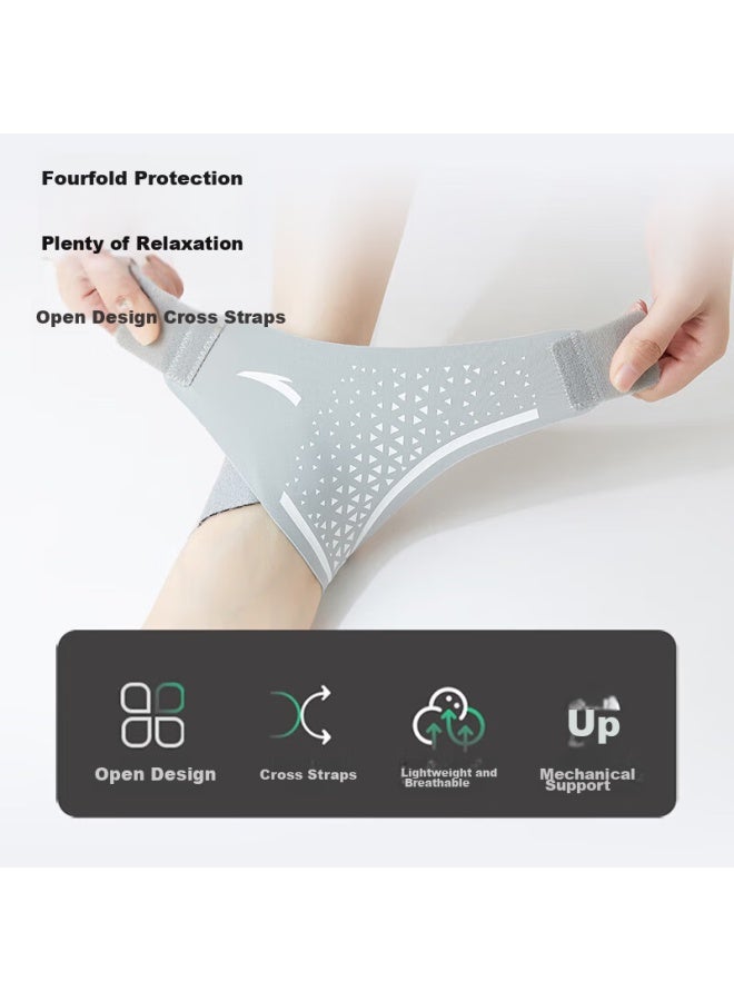 ANTA Anta Ankle Brace, Sports Anti-sprain, Foot And Ankle Protector, Ultra-thin, For Men And Women, Basketball, Running, Joint Stabilizer, Gray And White  - Image 2
