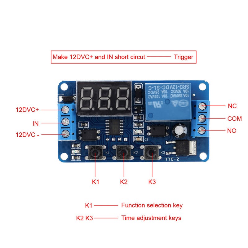 12V LED Automation Delay Timer Control Switch Relay Module with Case - Image 4
