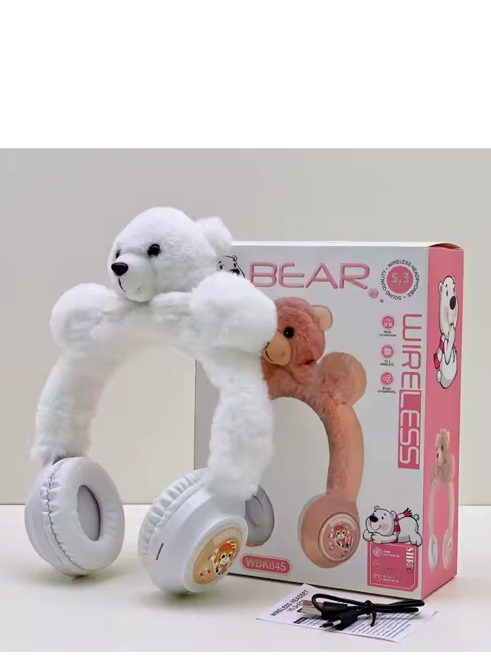 Bear Wireless Bluetooth Headphones - Kids' Headphones with Fur, Clear Sound, Stylish and Modern Design - Image 4