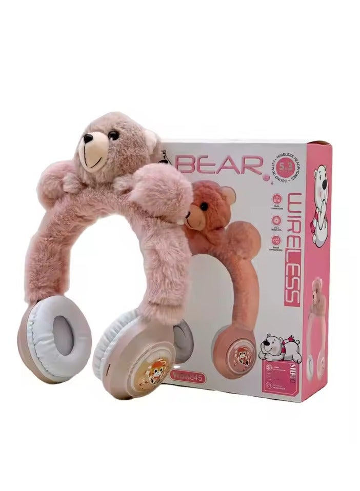 Bear Wireless Bluetooth Headphones - Kids' Headphones with Fur, Clear Sound, Stylish and Modern Design - Image 1