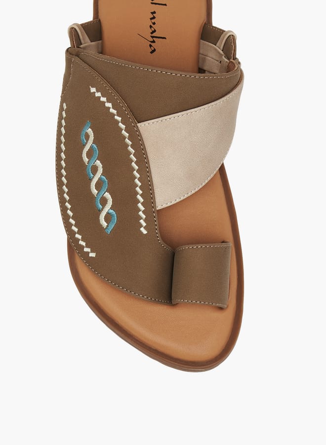 الواحة صنادل عربية ولادي مطرزة سهلة الارتداء بحلقة إصبع - Image 3