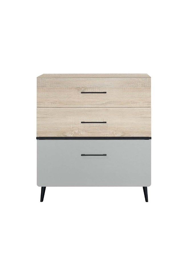 DANUBE HOME Fusion 3 Drawer Kids Dresser Drawers, Dressers Organizer For Bed Room Living Room Kids Room Nursery Hallway - Sonoma Oak & Light Grey  - Image 5
