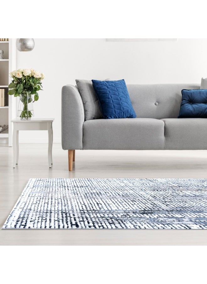 HANDPICKED FURNITURE Handpicked Furniture Abstract Blue Rug, Ultra Soft Area Carpets For Bed Room, Living Room, And Dining room, Antislip Floor Carpets, Easy To Clean, Made In Turkey, Rectangle  - Image 2